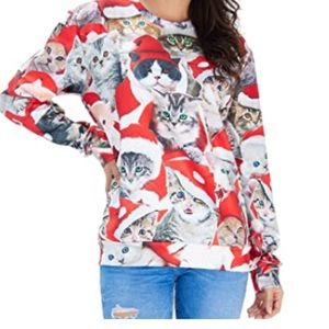 Original Christmas Cat Kingdom Women’s Cats Lovers Sweatshirt Limited RARE Sz M